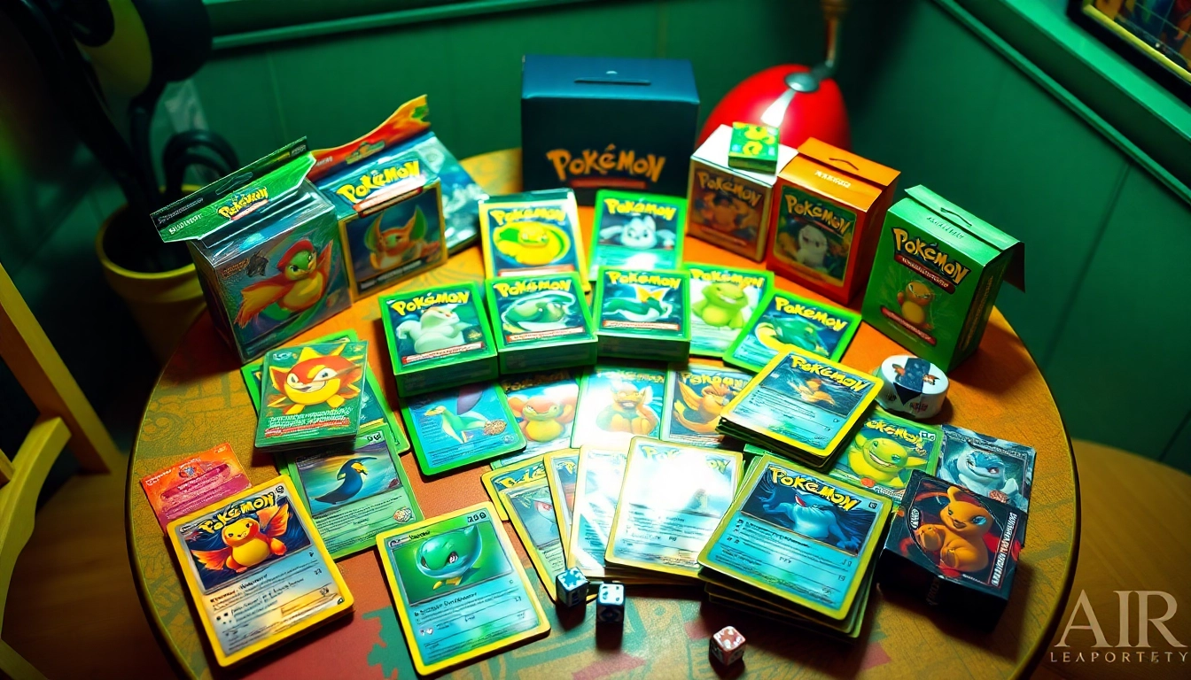 Discover a vibrant collection of Pokémon tcg india cards and accessories laid out invitingly.